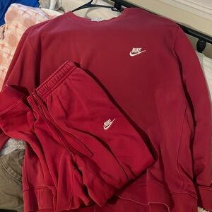 XL maroon sweat set nike